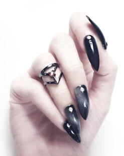 Affection Black Silver Midi Ring US2 To US6 -Rogue & Wolf Shop 20201123 151435b