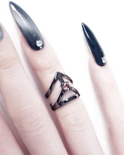 Affection Black Silver Midi Ring US2 To US6