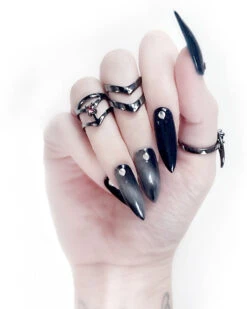 Affection Black Silver Midi Ring US2 To US6 -Rogue & Wolf Shop 20201123 153518