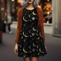 Moonlit Botanica Skater Dress