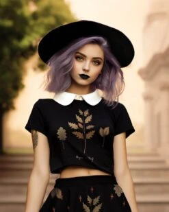 Autumn Memoir Short Sleeve Crop Top