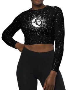 Astral Long Sleeve Crop Top 9 Astral Long Sleeve Crop Top -Rogue & Wolf Shop AstralCropTop product 01