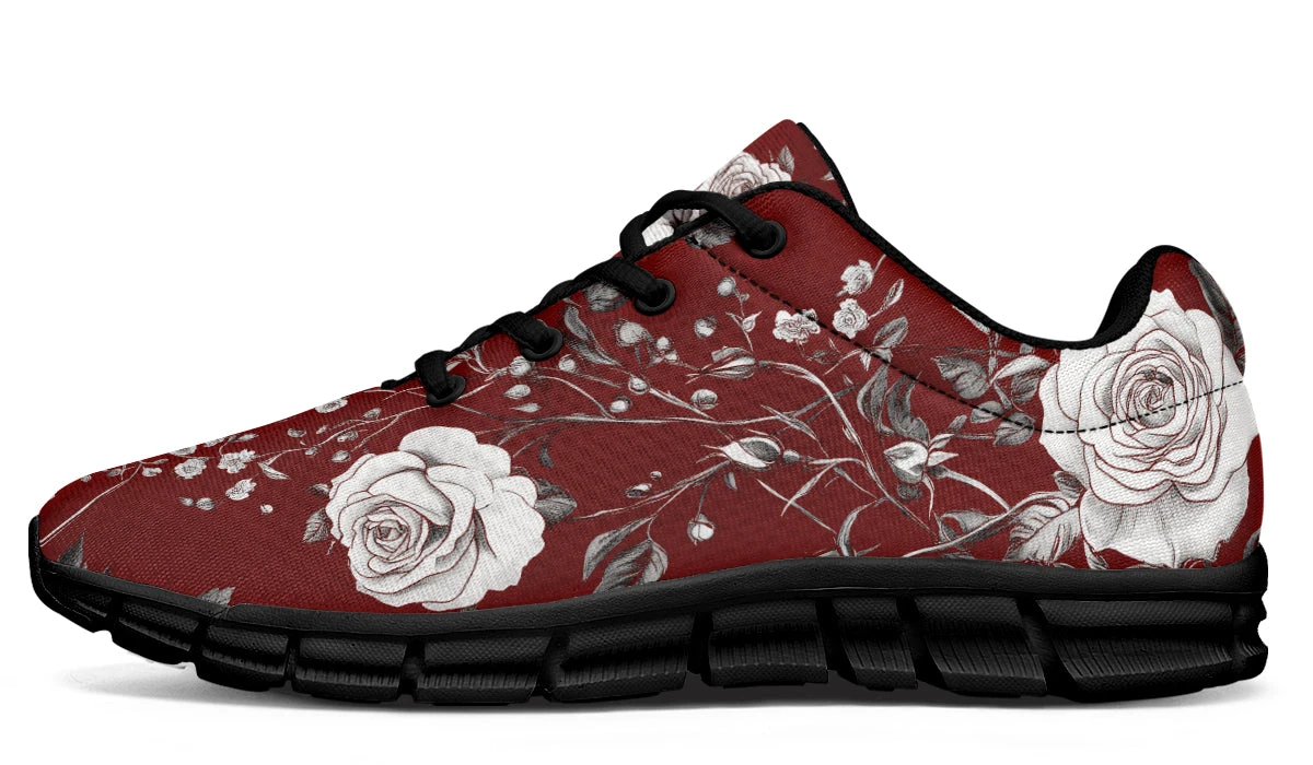 Red Rose Romance Athletic Sneakers 3 Red Rose Romance Athletic Sneakers