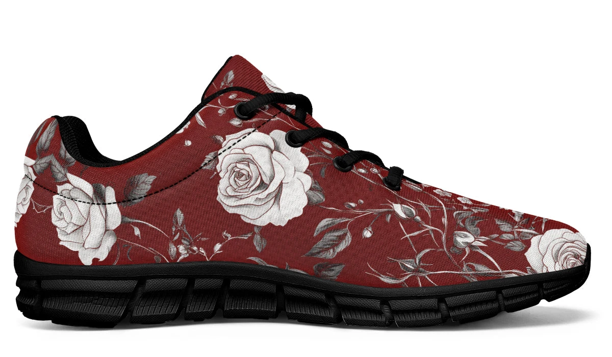 Red Rose Romance Athletic Sneakers 4 Red Rose Romance Athletic Sneakers - Image 2