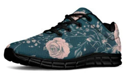 Teal Rose Romance Athletic Sneakers -Rogue & Wolf Shop AthleticSneakers TealRoseRomanceAthleticSneakers 173 53166 Activesneakers Blk STR2 RAW