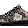 Vintage Peonies Athletic Sneakers -Rogue & Wolf Shop AthleticSneakers VintagePeoniesAthleticSneakers 173 06596 Activesneakers Blk STR1 RAW