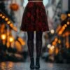 Blood Rose Romance Skater Skirt -Rogue & Wolf Shop BloodRoseRomanceSkaterSkirt