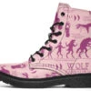 Pink Wolf Study Boots