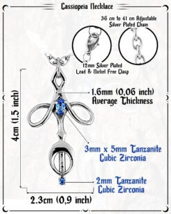 Cassiopeia Necklace In Mirror Steel -Rogue & Wolf Shop CassiopeiaNecklace Inforgraphic 4x5 06