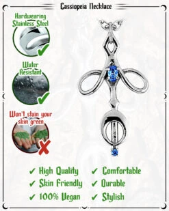 Cassiopeia Necklace In Mirror Steel -Rogue & Wolf Shop CassiopeiaNecklace Inforgraphic 4x5 06b