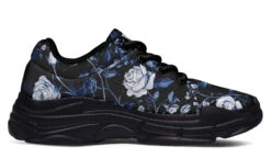Blue Rose Romance Chunky Sneakers -Rogue & Wolf Shop ChunkySneakers BlueRoseRomanceChunkySneakers 173 53367 Chunkysneakers Blk STR3 RAW