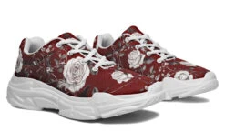 Red Rose Romance Chunky Sneakers -Rogue & Wolf Shop ChunkySneakers RedRoseRomanceChunkySneakers 173 53369 Chunkysneakers WT STR6 RAW