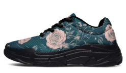 Teal Rose Romance Chunky Sneakers