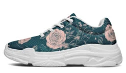 Teal Rose Romance Chunky Sneakers -Rogue & Wolf Shop ChunkySneakers TealRoseRomanceChunkySneakers 173 53362 Chunkysneakers WT STR1 RAW