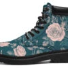 Teal Rose Romance Classic Boots -Rogue & Wolf Shop ClassicBoots TealRoseRomanceClassicBoots 173 53624 Classicboots Blk STR1 NLB
