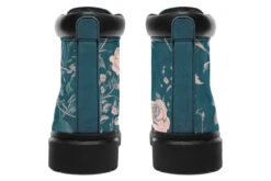 Teal Rose Romance Classic Boots -Rogue & Wolf Shop ClassicBoots TealRoseRomanceClassicBoots 173 53624 Classicboots Blk STR5 NLB