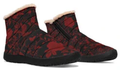 Blood Rose Romance Comfy Winter Boots -Rogue & Wolf Shop ComfyWinterBoots BloodRoseRomanceComfyWinterBoots 173 37927 Comfywinterboots Blk STR7 NLB