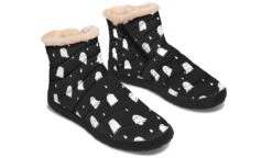 Ghost Party Comfy Winter Boots -Rogue & Wolf Shop ComfyWinterBoots GhostPartyComfyWinterBoots 173 37938 Comfywinterboots Blk STR8 NLB