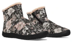 Vintage Peonies Comfy Winter Boots -Rogue & Wolf Shop ComfyWinterBoots VintagePeoniesComfyWinterBoots 173 37918 Comfywinterboots Blk STR7 NLB