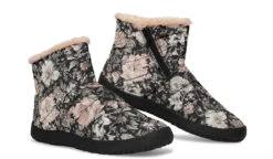 Vintage Peonies Comfy Winter Boots -Rogue & Wolf Shop ComfyWinterBoots VintagePeoniesComfyWinterBoots 173 37918 Comfywinterboots Blk STR9 NLB