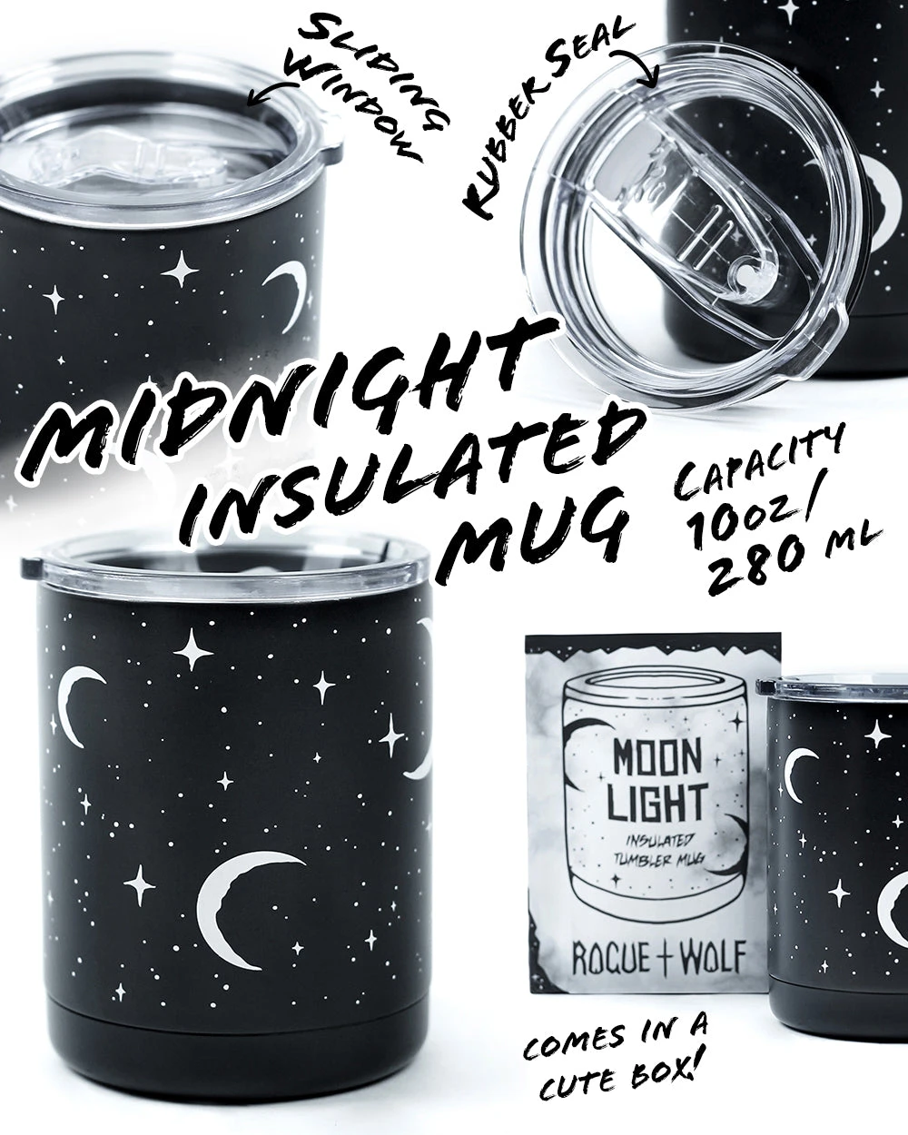 Moonlight Insulated Tumbler Mug - 280ml / 10oz 5 Moonlight Insulated Tumbler Mug - 280ml / 10oz - Image 3