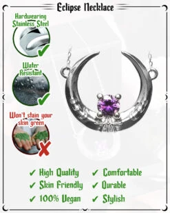 Eclipse Necklace In Mirror Steel -Rogue & Wolf Shop EclipseNecklace Inforgraphic 4x5 06
