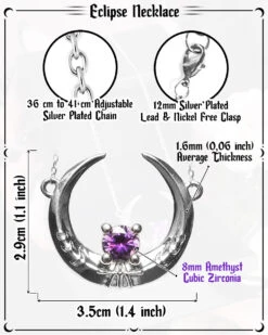 Eclipse Necklace In Mirror Steel -Rogue & Wolf Shop EclipseNecklace Inforgraphic 4x5 06b
