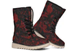 Blood Rose Romance Fold Over Winter Boots -Rogue & Wolf Shop FoldOverWinterBoots BloodRoseRomanceFoldOverWinterBoots 173 36626 Polarboots CW STR13 NLB