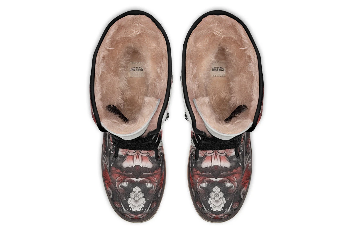 Crimson Wolf Fold Over Winter Boots 8 Crimson Wolf Fold Over Winter Boots - Image 6