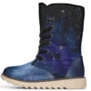 Deep Blue Fold Over Winter Boots