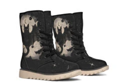Moonlit Bat Fold Over Winter Boots -Rogue & Wolf Shop FoldOverWinterBoots MoonlitBatFoldOverWinterBoots 173 79211 Polarboots CW STR15 NLB