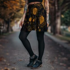 Golden Rose Romance Skater Skirt