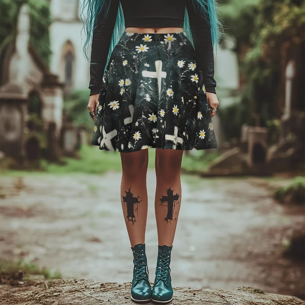 Graveyard Bloom Skater Skirt 3 Graveyard Bloom Skater Skirt