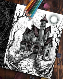 Haunted Nightmare: A Spooky Coloring Book For Adults -Rogue & Wolf Shop HN Shopify 04