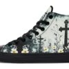 Mourning Petals High Tops -Rogue & Wolf Shop HighTops MourningPetalsHighTops 173 49115 Hightop RAW Blk STR2
