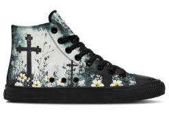 Mourning Petals High Tops -Rogue & Wolf Shop HighTops MourningPetalsHighTops 173 49115 Hightop RAW Blk STR3