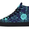 Ocean Rose Romance High Tops -Rogue & Wolf Shop HighTops OceanRoseRomanceHighTops 173 56946 Hightop RAW Blk STR2