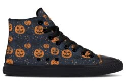 Pumpkin Party High Tops -Rogue & Wolf Shop HighTops PumpkinPartyHighTops 173 38194 Hightop RAW Blk STR3