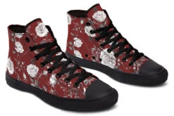 Red Rose Romance High Tops -Rogue & Wolf Shop HighTops RedRoseRomanceHighTops 173 52666 Hightops RAW Blk STR5 NLB