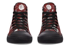 Red Rose Romance High Tops -Rogue & Wolf Shop HighTops RedRoseRomanceHighTops 173 52666 Hightops RAW Blk STR6 NLB