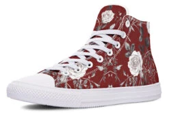 Red Rose Romance High Tops -Rogue & Wolf Shop HighTops RedRoseRomanceHighTops 173 52666 Hightops RAW WT STR1 NLB