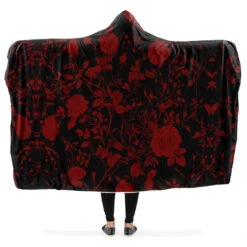 Blood Rose Romance Hooded Blanket