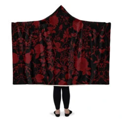 Blood Rose Romance Hooded Blanket -Rogue & Wolf Shop HoodedBlankets BloodRoseRomanceHoodedBlanket 173 28327 Hoodedblankets WT STR5 NLB