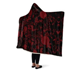 Blood Rose Romance Hooded Blanket -Rogue & Wolf Shop HoodedBlankets BloodRoseRomanceHoodedBlanket 173 28327 Hoodedblankets WT STR6 NLB