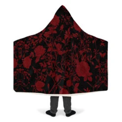 Blood Rose Romance Hooded Blanket -Rogue & Wolf Shop HoodedBlankets BloodRoseRomanceHoodedBlanket 173 28327 Hoodedblankets WT STR9 NLB