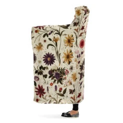 Enchanted Blossoms Hooded Blanket -Rogue & Wolf Shop HoodedBlankets EnchantedBlossomsHoodedBlanket 173 28378 Hoodedblankets WT STR3 NLB