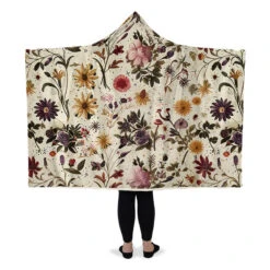 Enchanted Blossoms Hooded Blanket -Rogue & Wolf Shop HoodedBlankets EnchantedBlossomsHoodedBlanket 173 28378 Hoodedblankets WT STR5 NLB