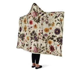 Enchanted Blossoms Hooded Blanket -Rogue & Wolf Shop HoodedBlankets EnchantedBlossomsHoodedBlanket 173 28378 Hoodedblankets WT STR6 NLB