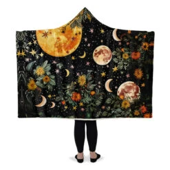 Lunar Meadow Hooded Blanket -Rogue & Wolf Shop HoodedBlankets LunarMeadowHoodedBlanket 173 28361 Hoodedblankets WT STR5 NLB