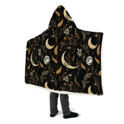 Moonlit Botanica Hooded Blanket -Rogue & Wolf Shop HoodedBlankets MoonlitBotanicaHoodedBlanket 173 28430 Hoodedblankets WT STR10 NLB